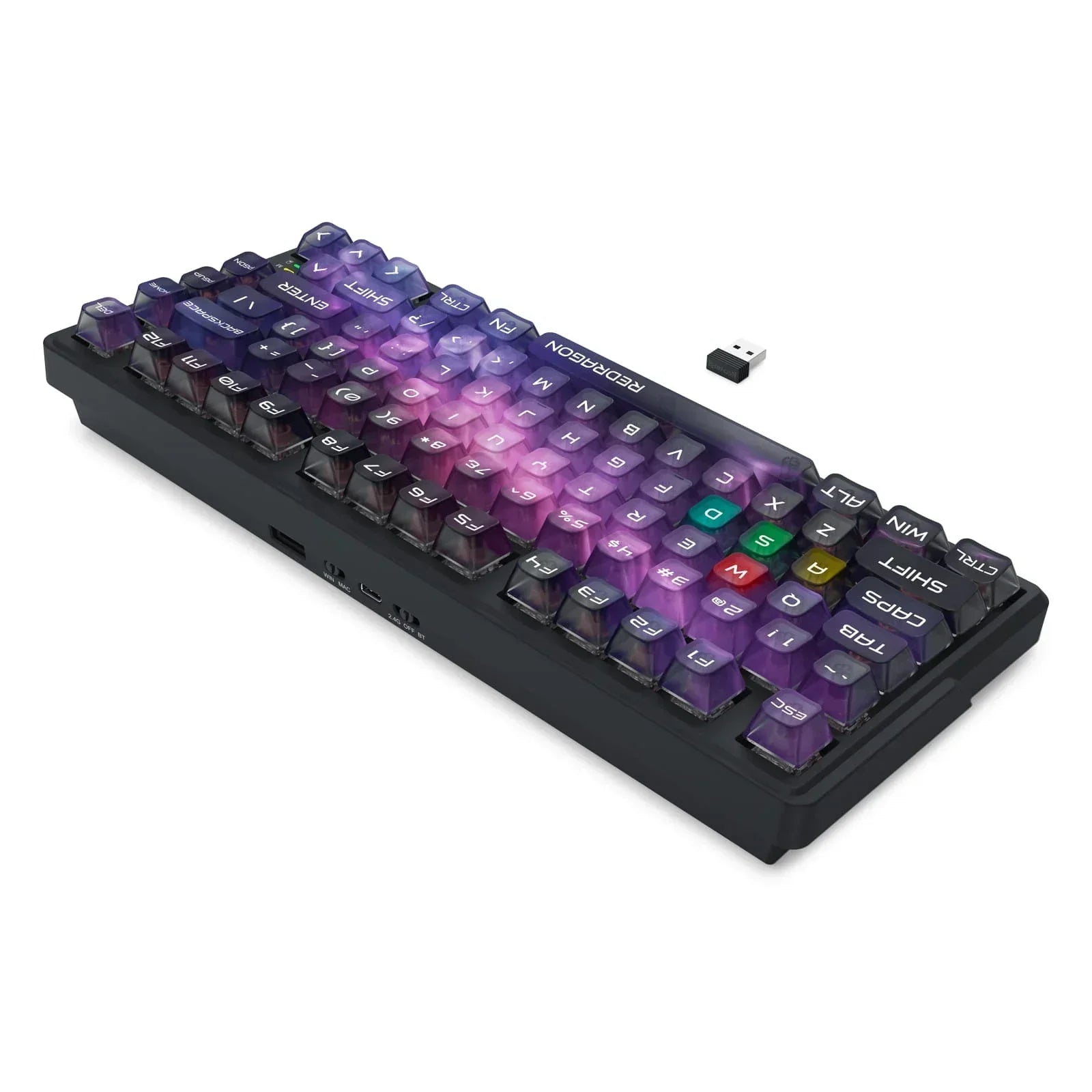 Redragon barlette magnetic gaming keyboard amethyst purple (k767-wl-m)
