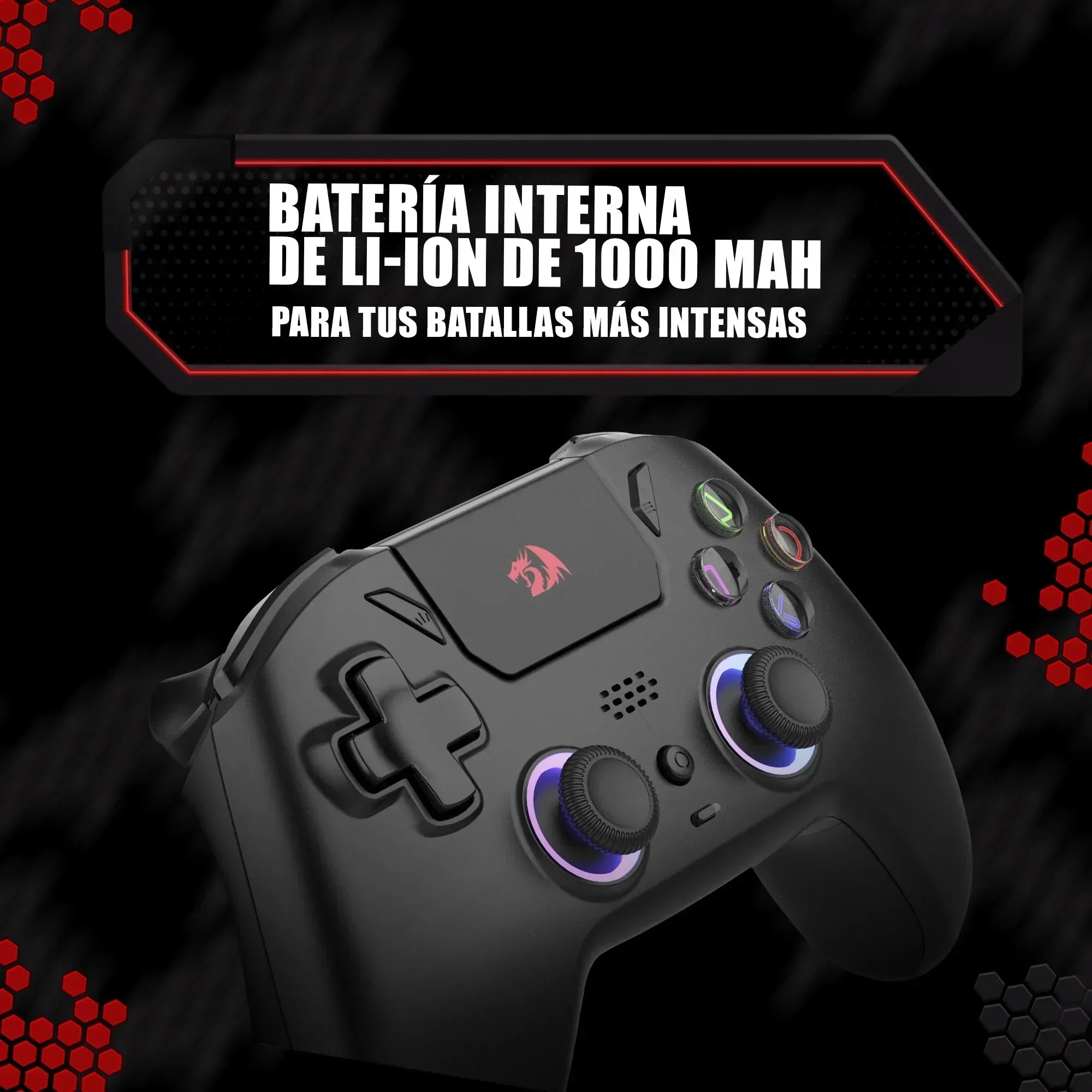 Redragon darkflame black gamer controller with analog leds and hall effect g820 triggers