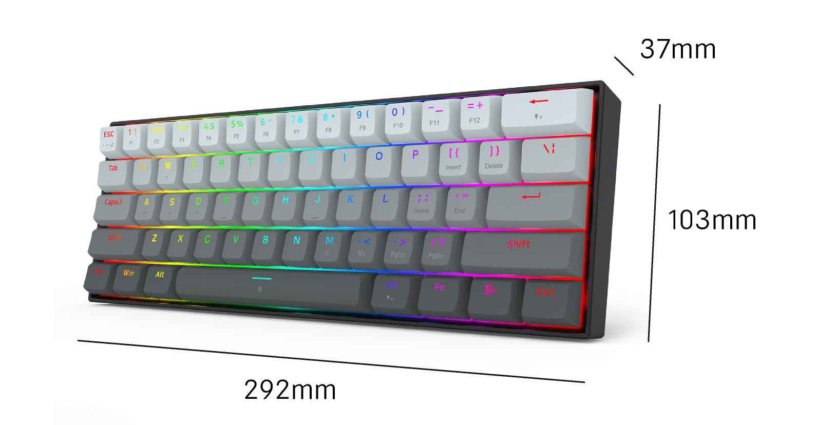 Redragon Fizz K617ggb Magnetic Switch Rapid Trigger Gaming Keyboard, 60% Wired