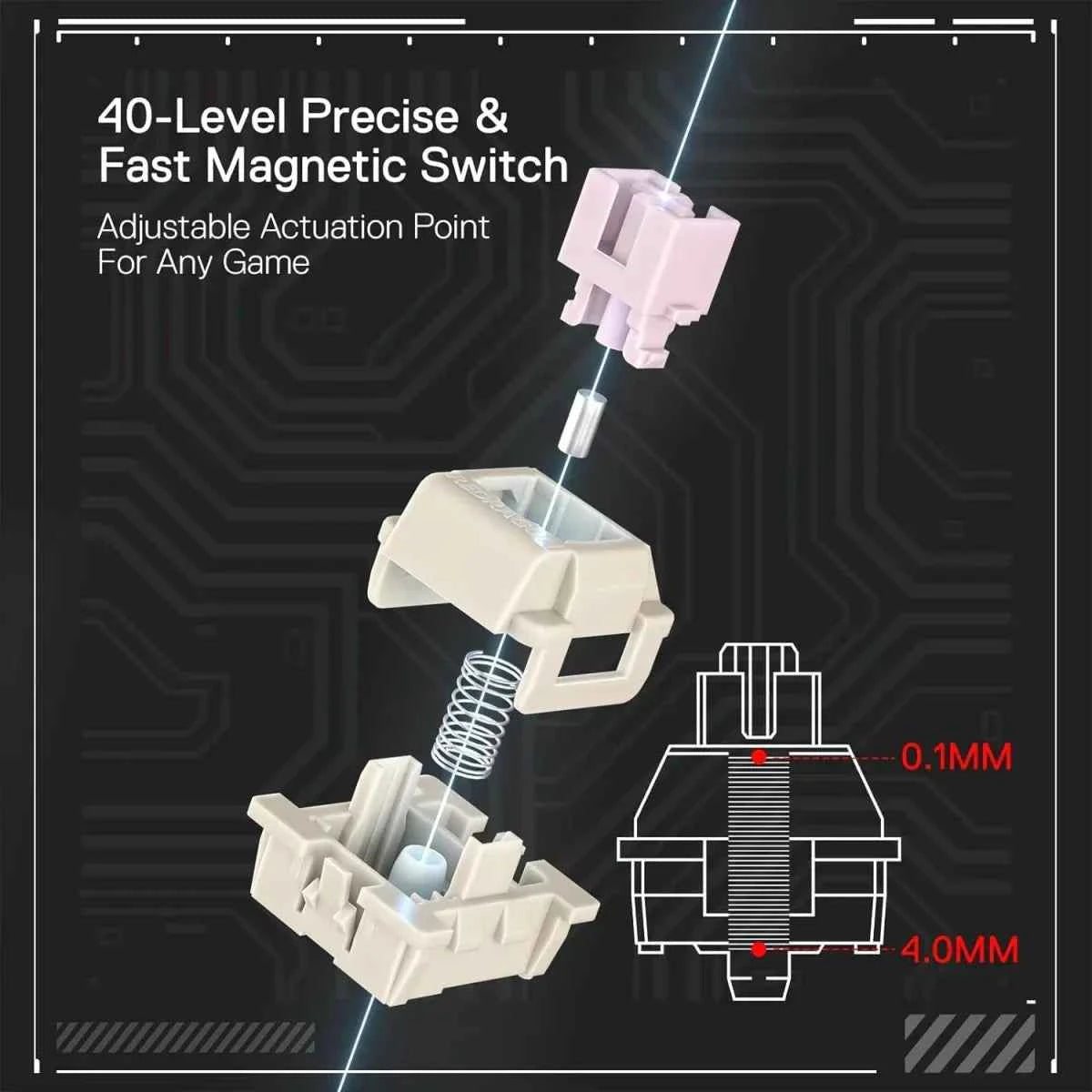 Redragon Fizz K617ggb Magnetic Switch Rapid Trigger Gaming Keyboard, 60% Wired