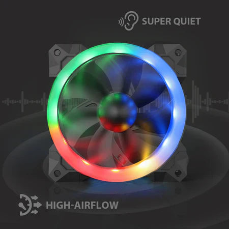 Redragon Gc-f008 Computer Case 120mm Pc Cooling Fan, Rgb Led Quiet High Airflow - Gameonjo