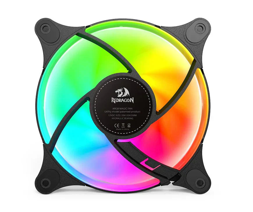 Redragon Gc-f013 x 3 Cpu Fan 120mm Argb Case Cooler Fan, 4pin Pwm Silent - Gameonjo