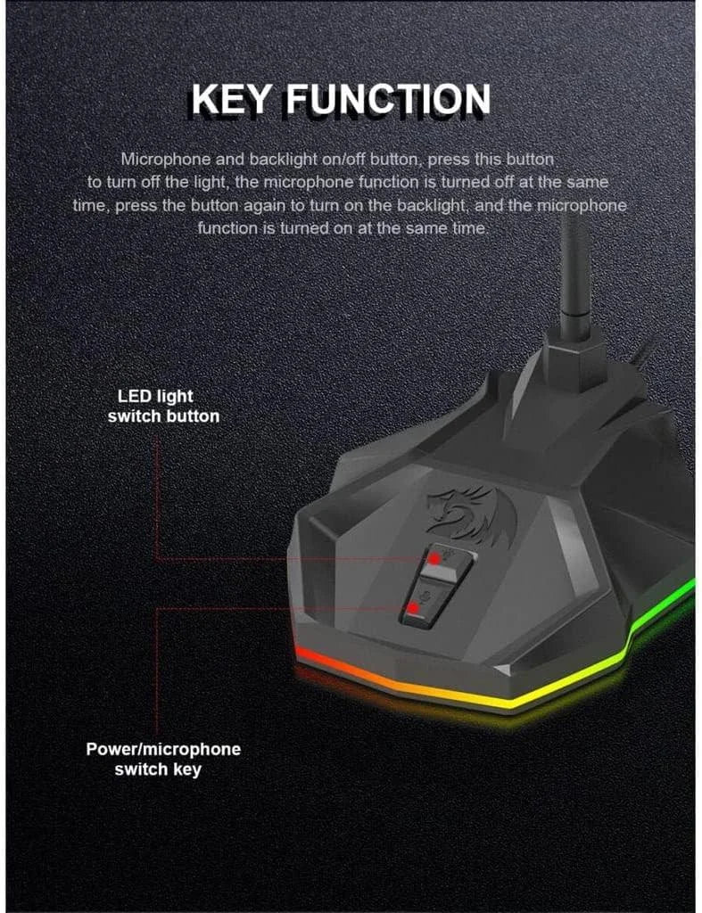 Redragon gm99 stix usb rgb gaming stream desktop microphone - streaming