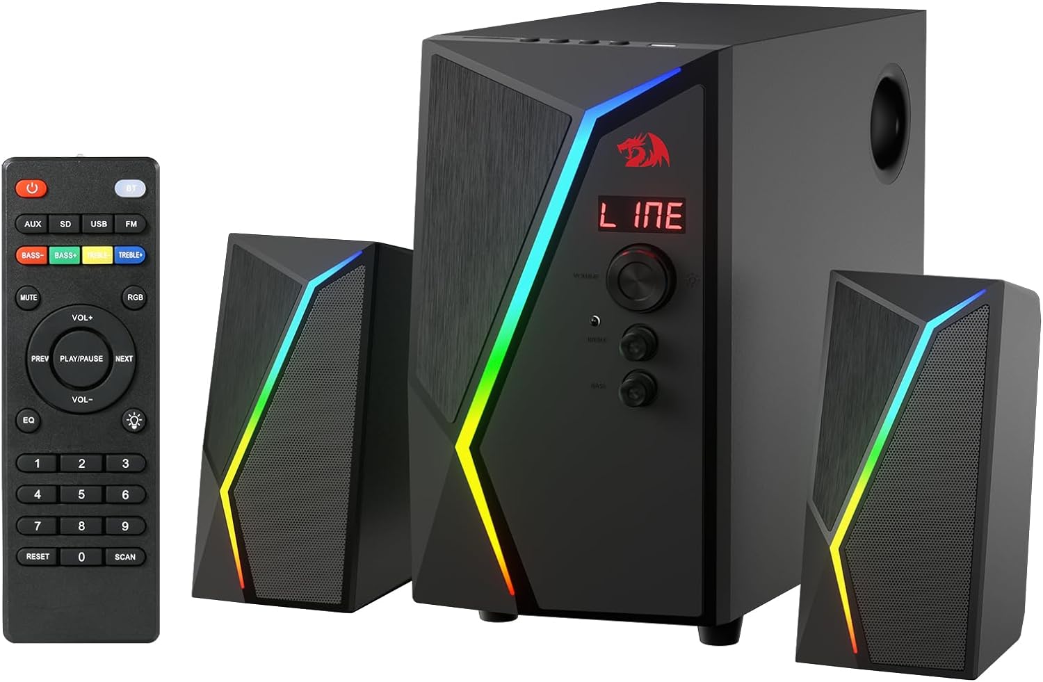 Redragon Gs520 Pro Computer Gaming Speakers with Subwoofer, 2.1 Channel Rgb - Gameonjo