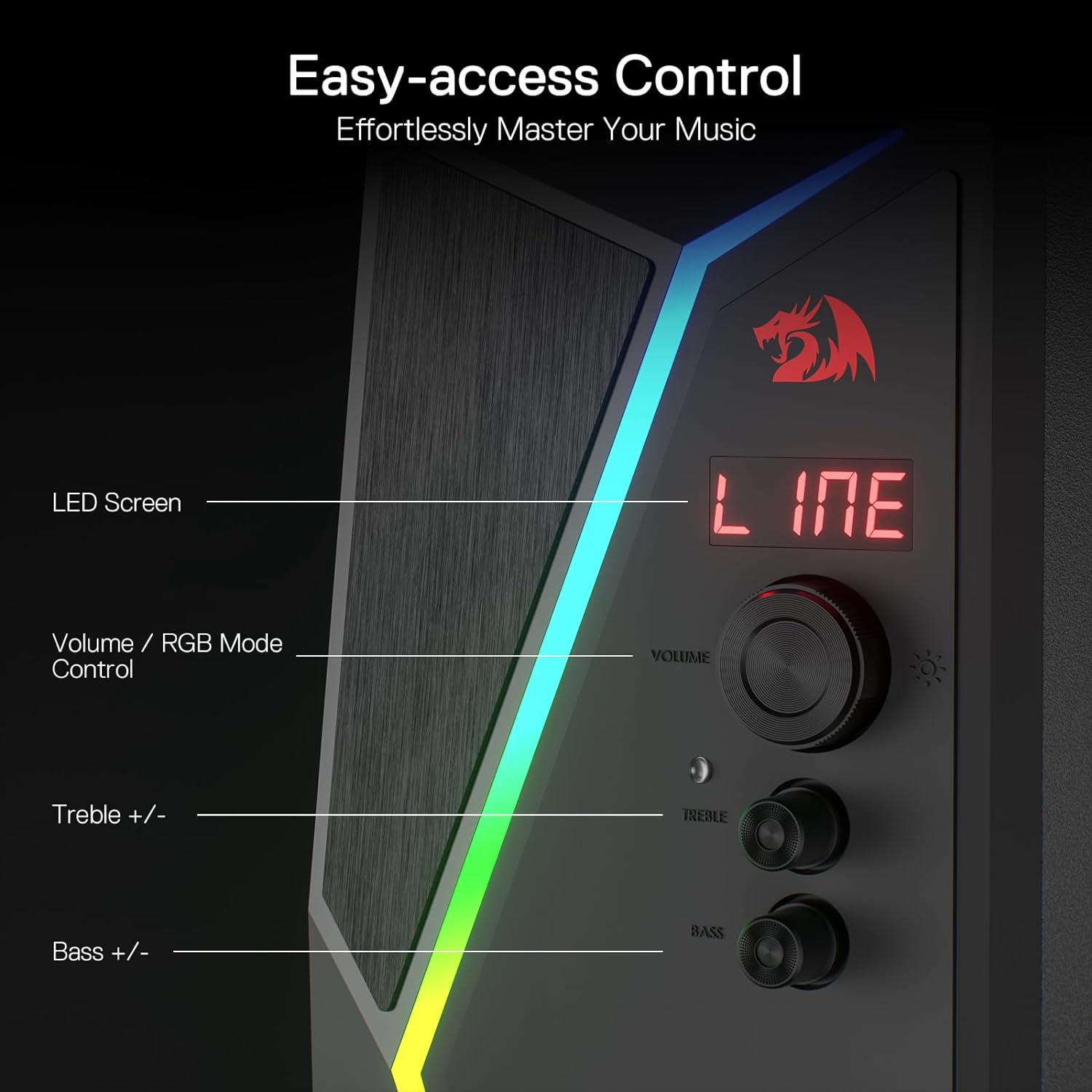 Redragon Gs520 Pro Computer Gaming Speakers with Subwoofer, 2.1 Channel Rgb - Gameonjo