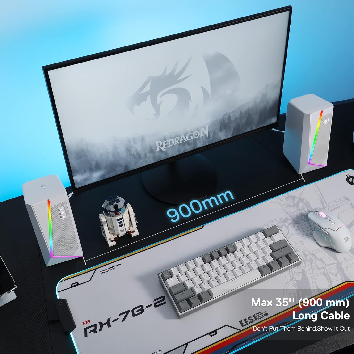 Redragon Gs520 Rgb Desktop Speakers White - Gameonjo