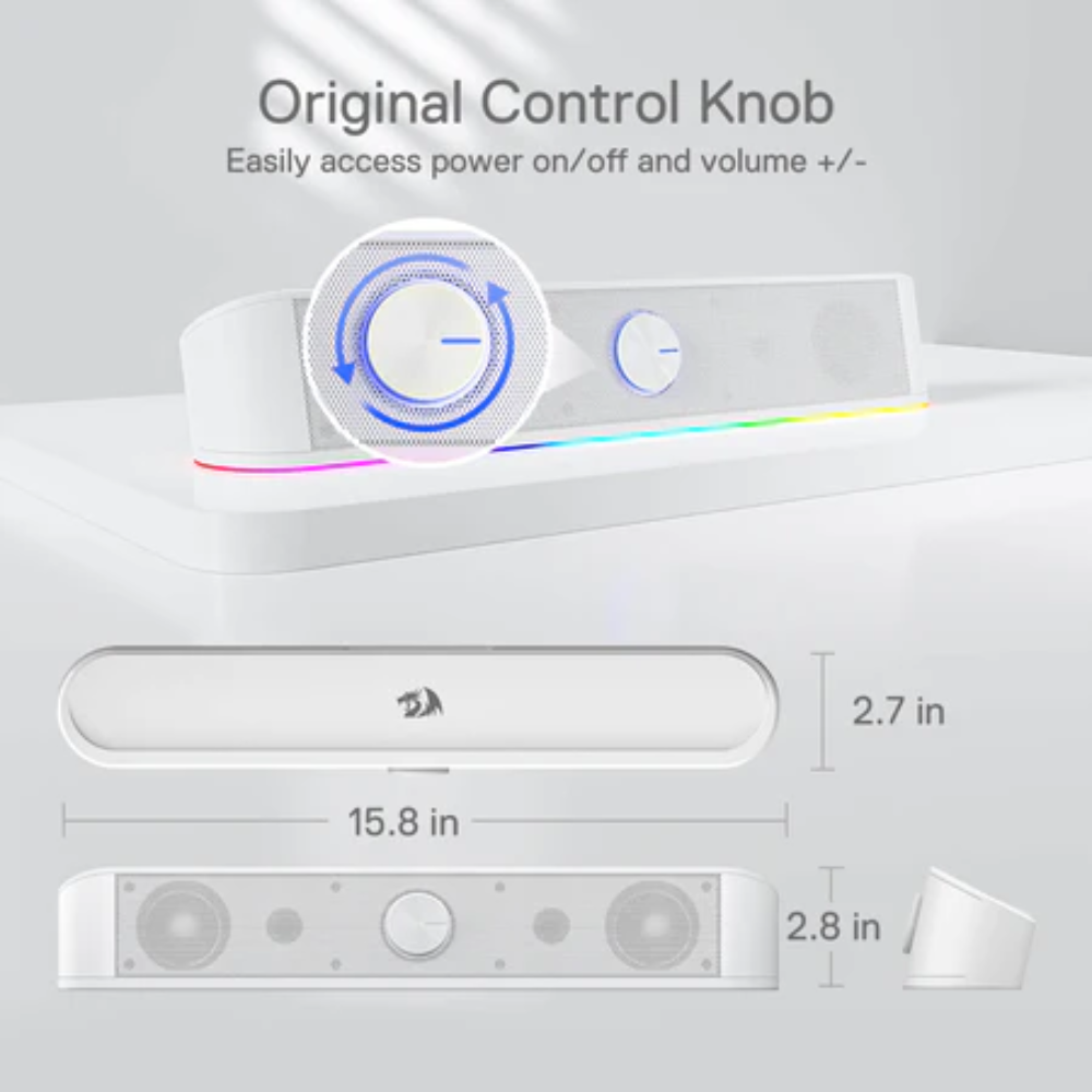 Redragon Gs560 Adiemus Gaming Speaker | White - Gameonjo