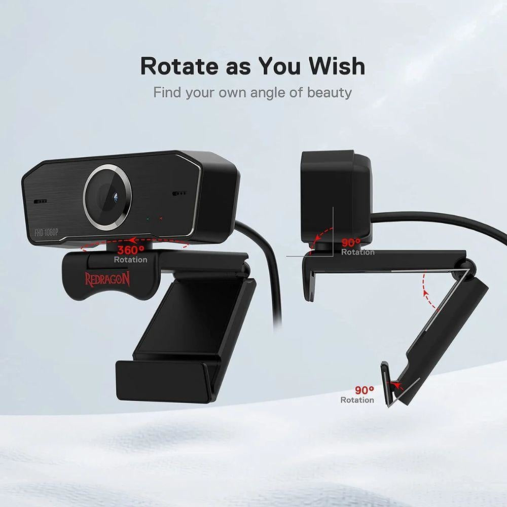 Redragon Gw800 Hitman 1080p Webcam with Built-in Dual Microphone - Gameonjo
