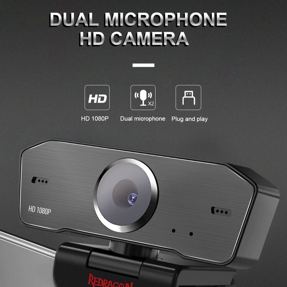 Redragon Gw800 Hitman 1080p Webcam with Built-in Dual Microphone - Gameonjo