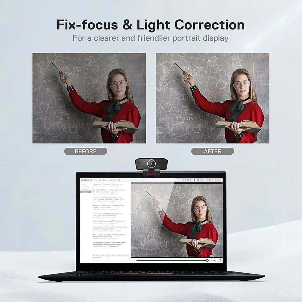 Redragon Gw800 Hitman 1080p Webcam with Built-in Dual Microphone - Gameonjo