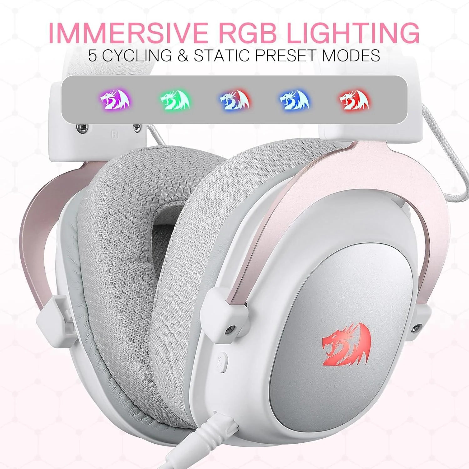Redragon h510 pro 3-mode rgb gaming headset - 7.1 surround sound - audio | wireless headset