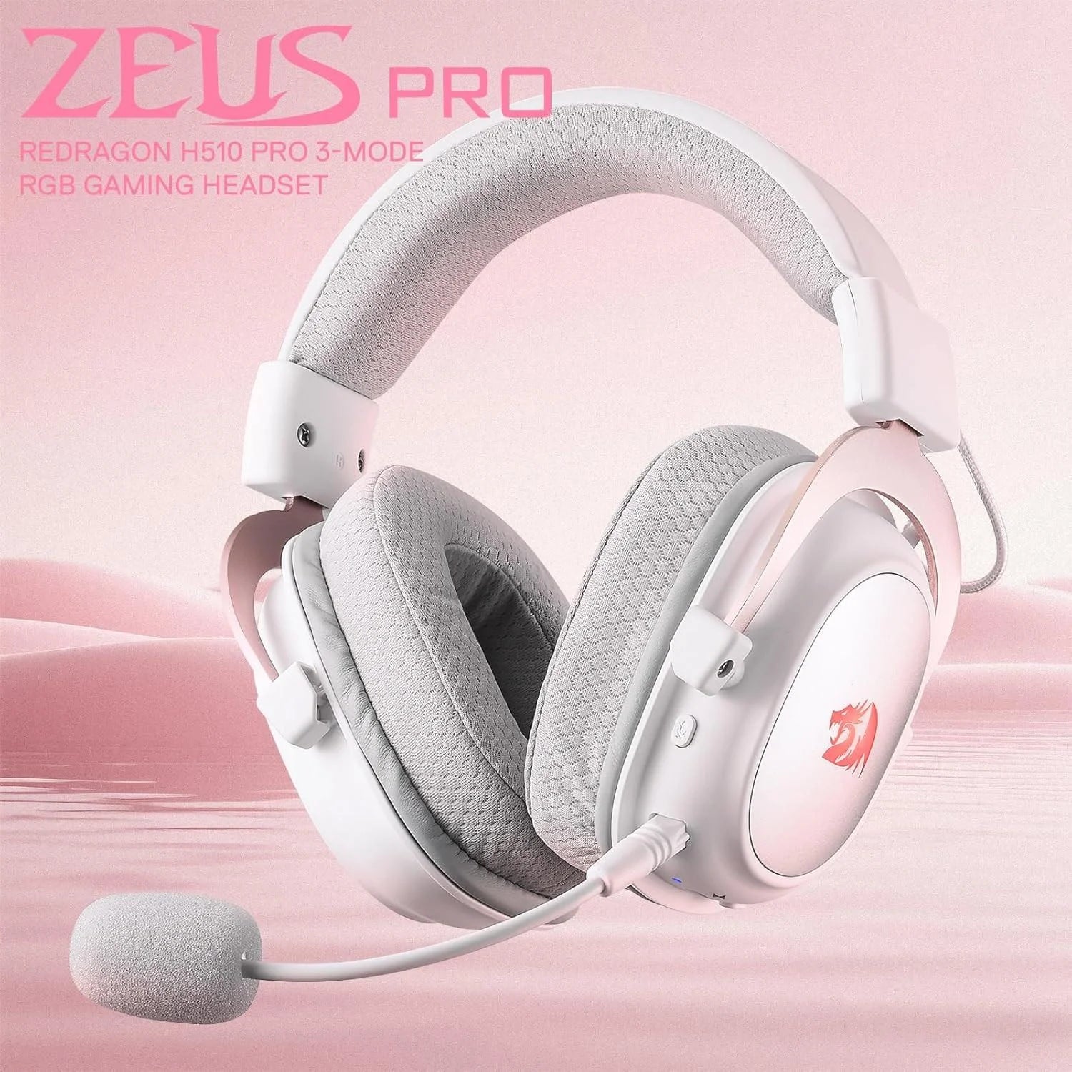 Redragon h510 pro 3-mode rgb gaming headset - 7.1 surround sound - audio | wireless headset