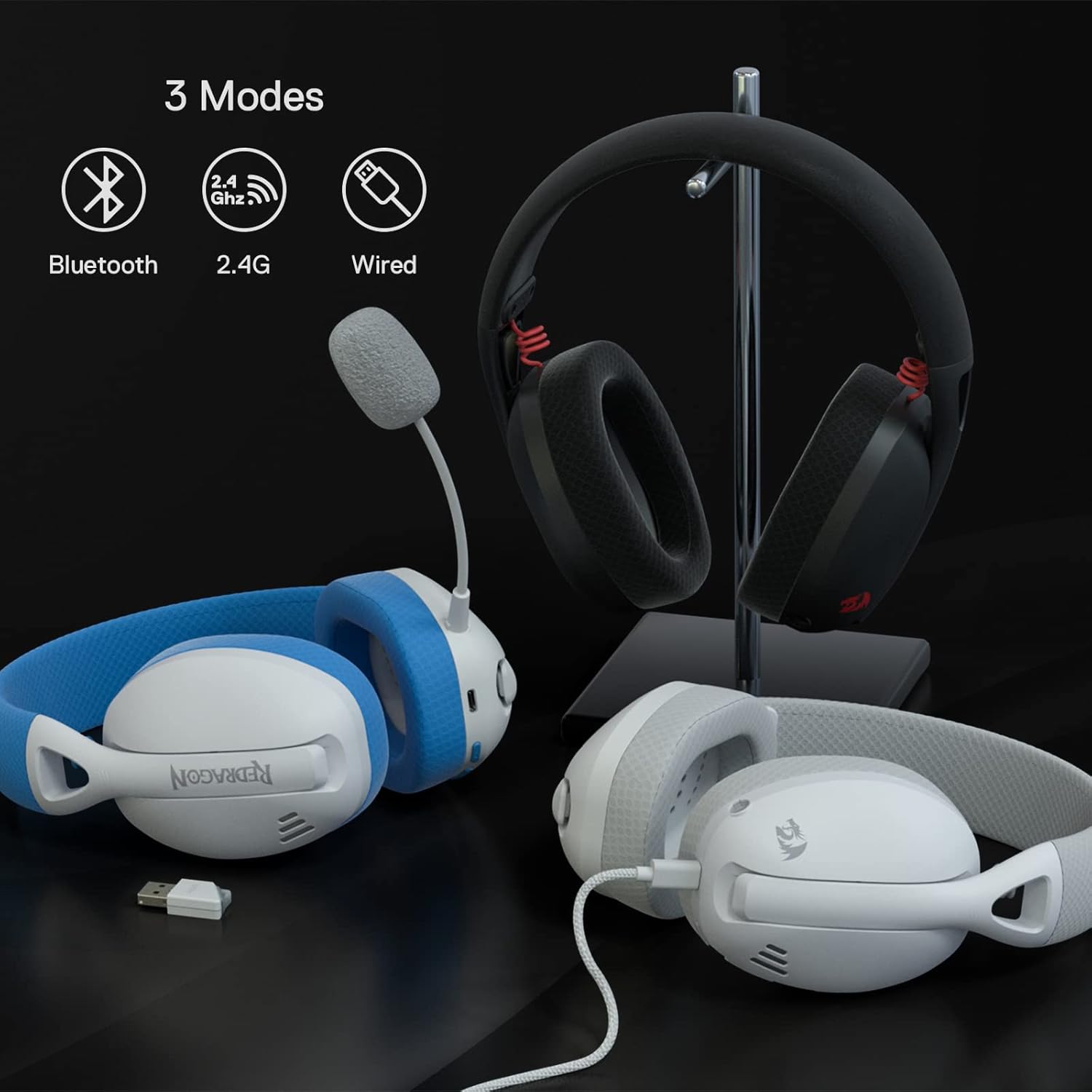Redragon H848 BT Wireless Gaming Headset Lightweight 7.1 Surround Sound 40MM