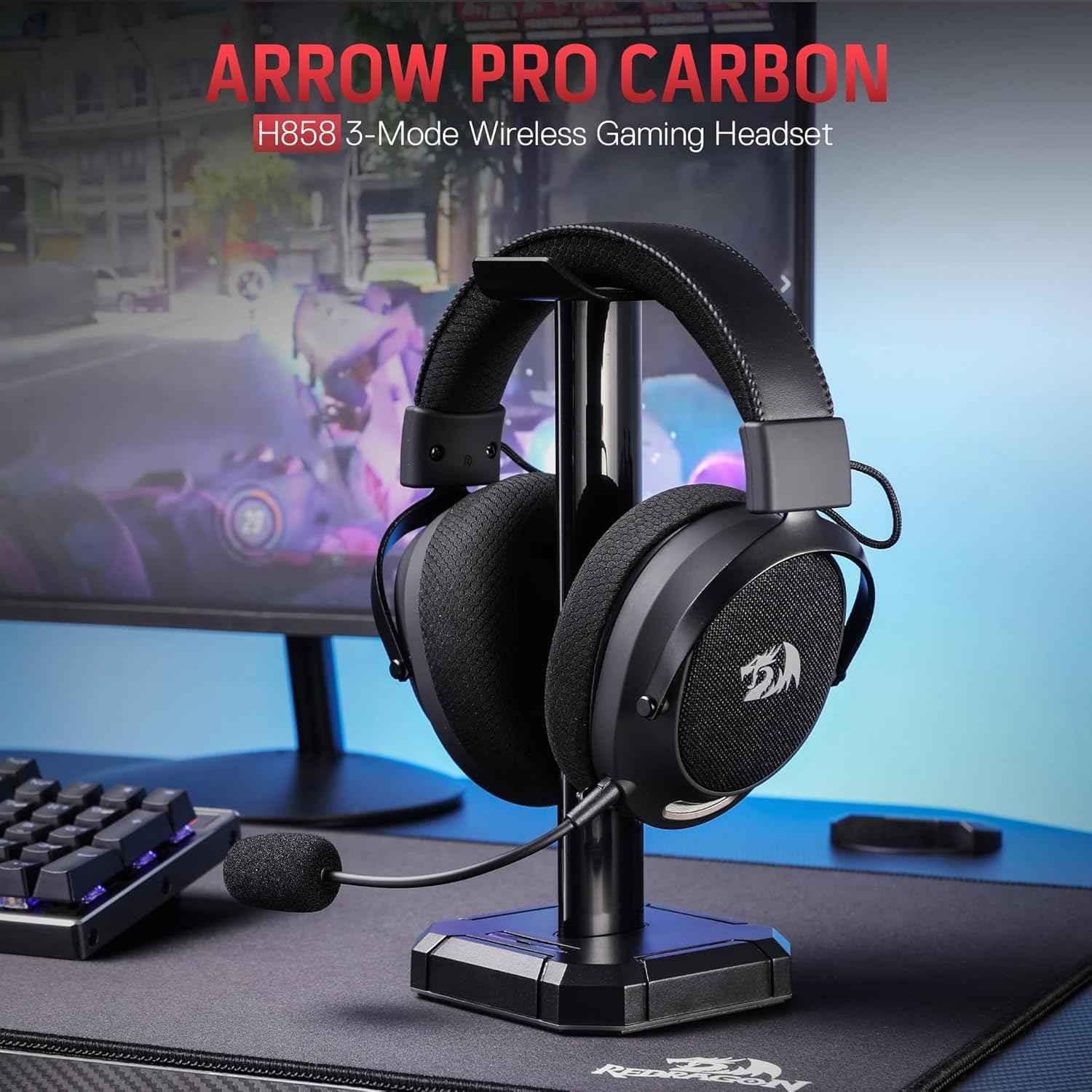 Redragon h858 wireless gaming headset with 7.1 surround sound - 3-mode wireless connectivity - audio | wireless headset