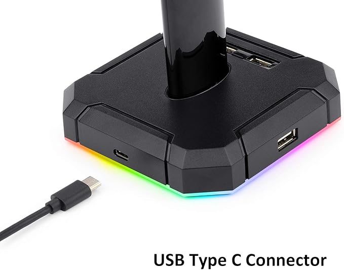 Redragon Ha300 Scepter Pro Headset Stand, Rgb Backlit Gaming Headphone Stand