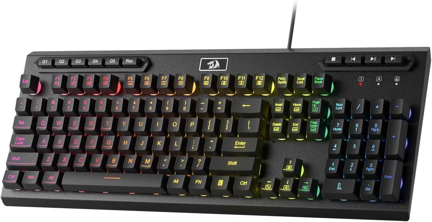 Redragon K513 Rgb Membrane Gaming Keyboard, Standard 104 Keys Linear