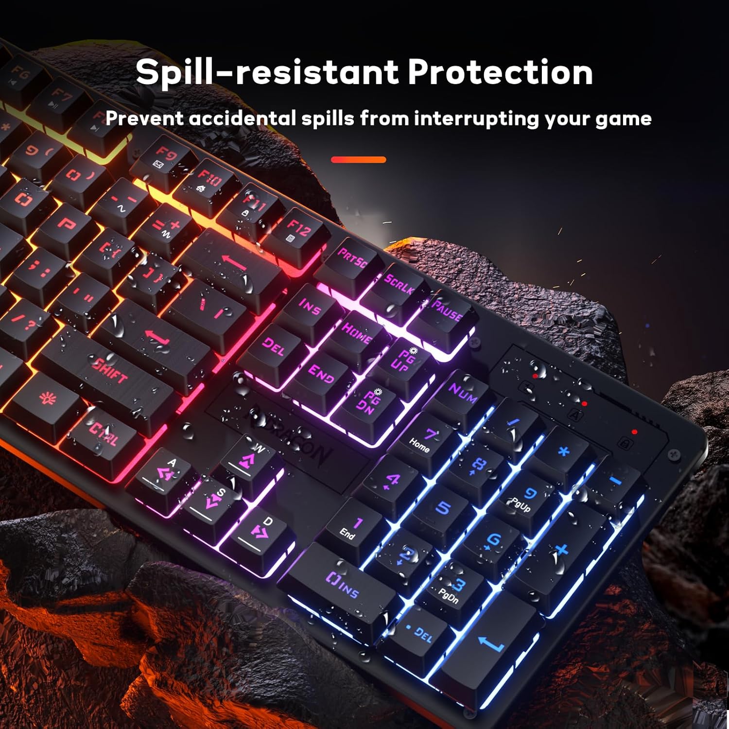 Redragon K521 Upgrade Rainbow Led Gaming Keyboard, 104 Keys