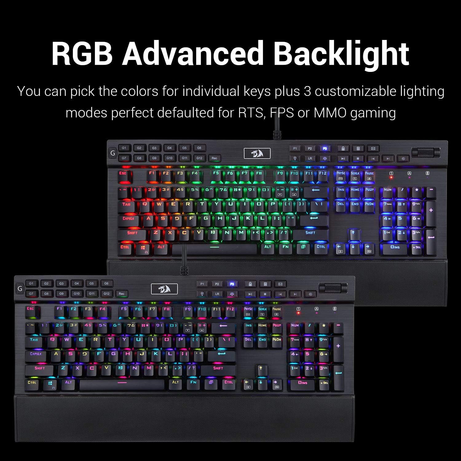Redragon K550 Mechanical Gaming Keyboard, Rgb Led Backlit with Brown Switches