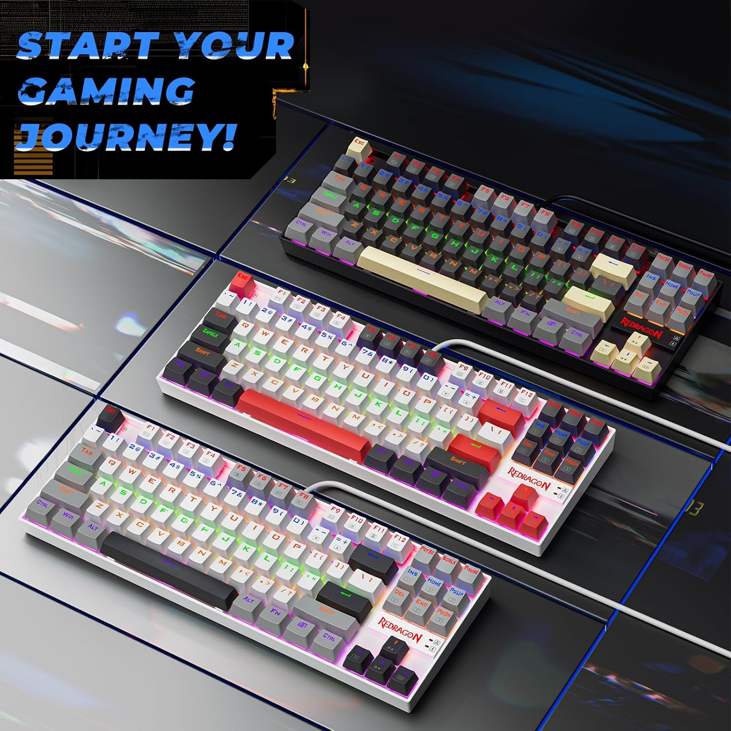 Redragon K552 Mechanical Gaming Keyboard, 87-key Compact (polar Monolith)