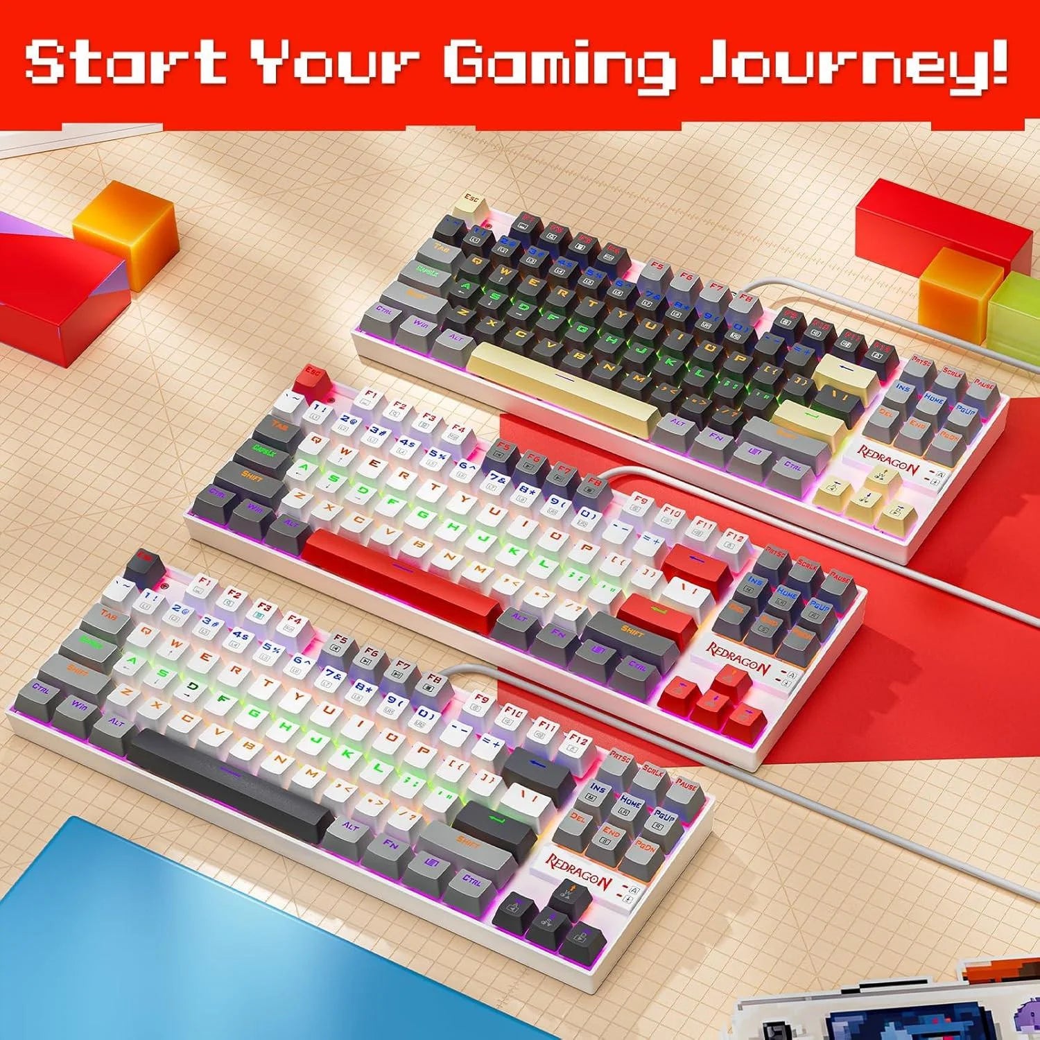 Redragon k552 mechanical gaming keyboard 87-key compact (neo nocturne) - key