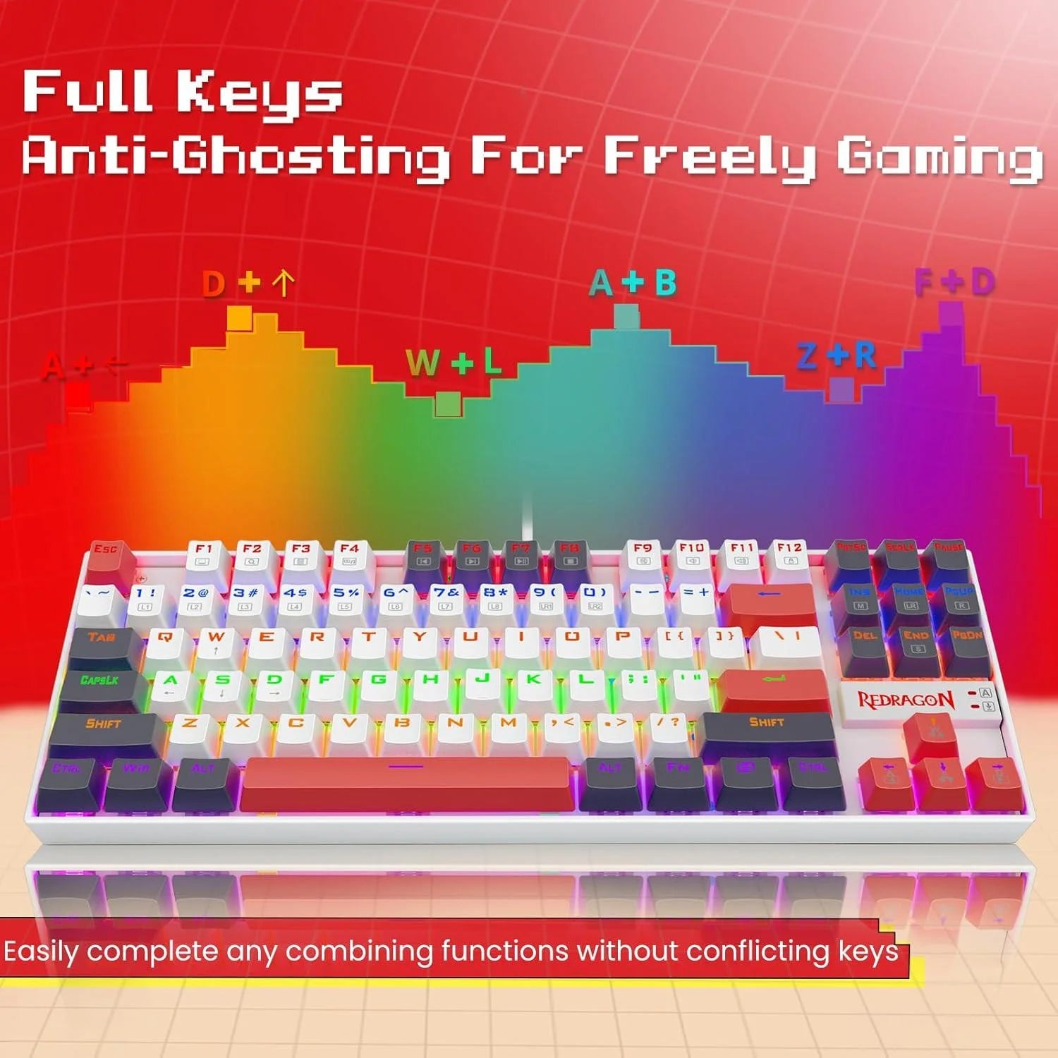 Redragon k552 mechanical gaming keyboard 87-key compact (neo nocturne) - key