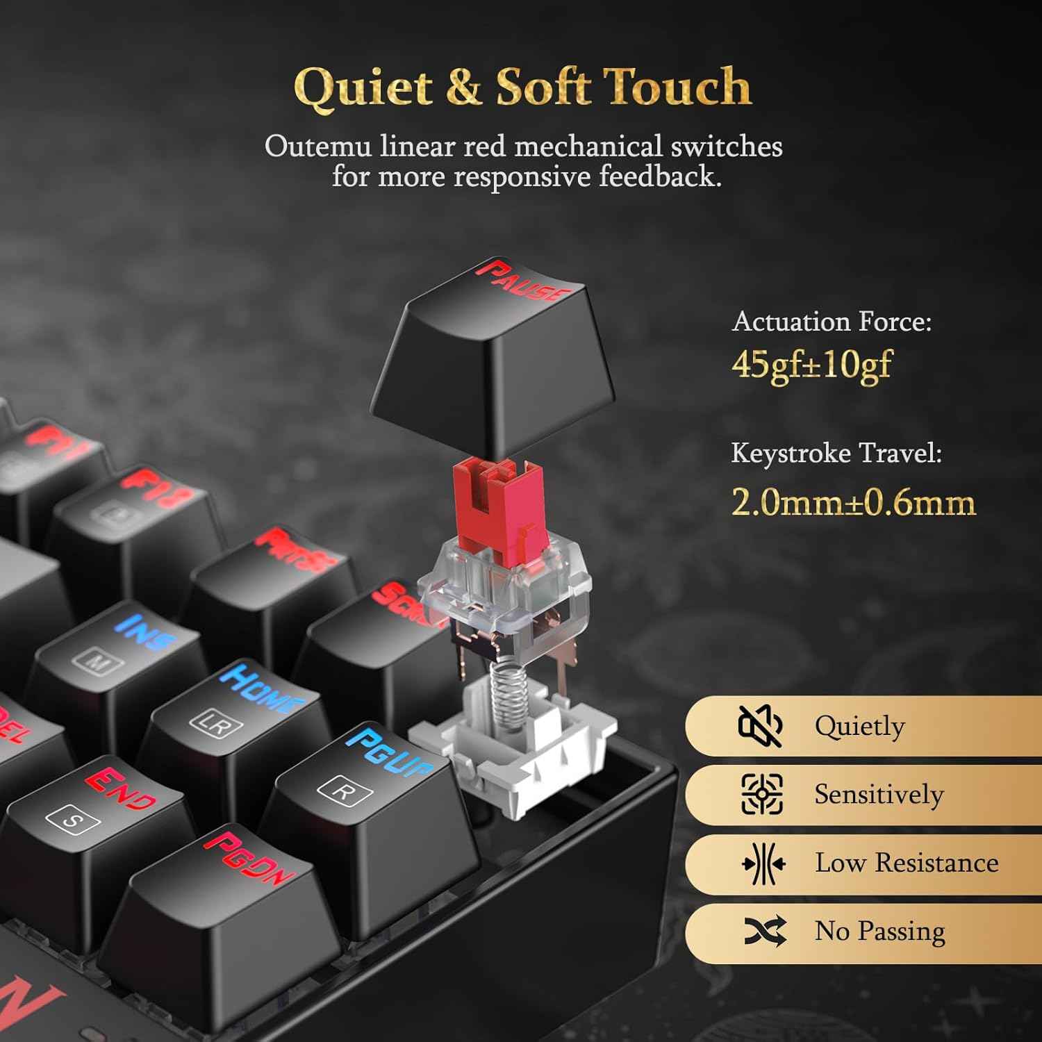 Redragon K552 Mechanical Gaming Keyboard English , Led Gaming Keyboard With, 87