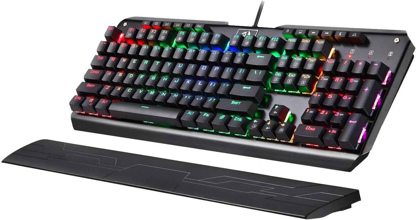 Redragon K555 Mechanical Gaming Keyboard with Blue Switches, Macro Recording,
