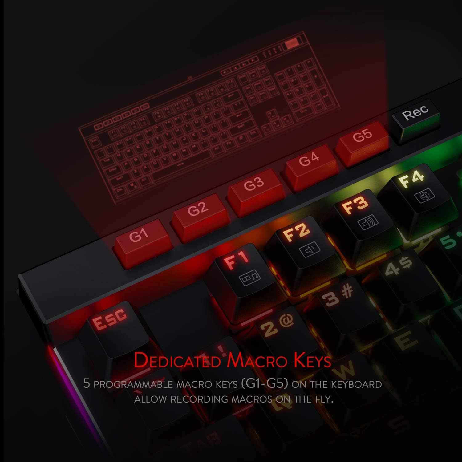 Redragon K580 Vata Rgb Led Backlit Mechanical Gaming Keyboard
