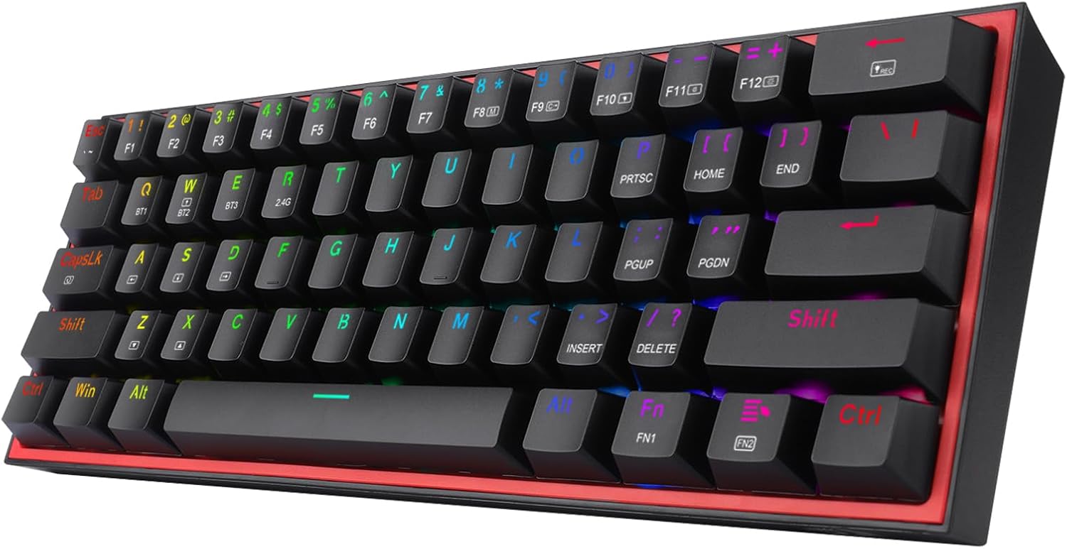 Redragon K616 Fizz Pro 60% Wirless /wired Rgb Gaming Keyboard, 61 Keys