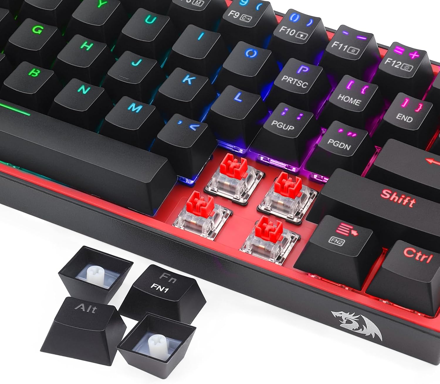 Redragon K616 Fizz Pro 60% Wirless /wired Rgb Gaming Keyboard, 61 Keys