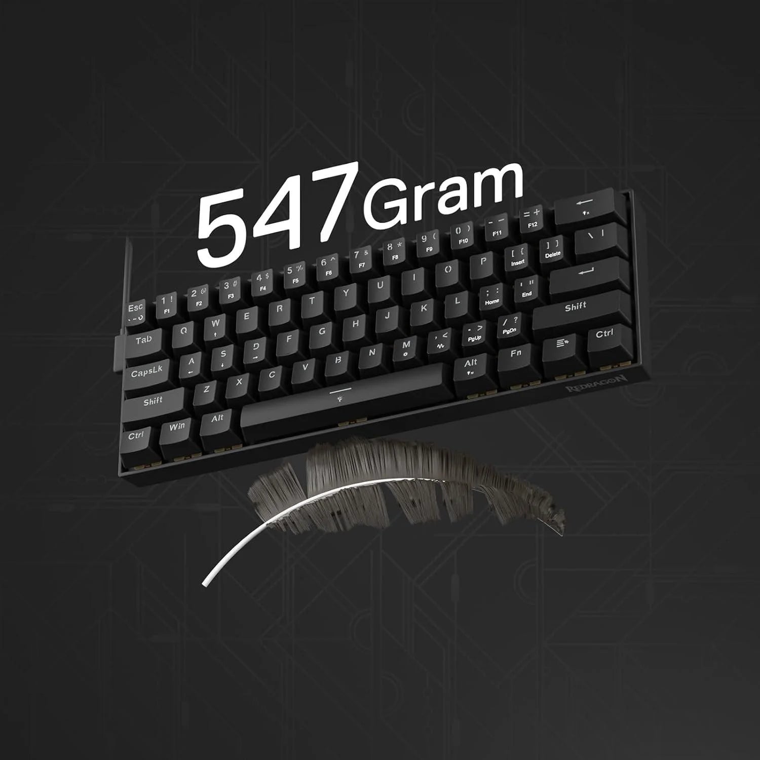 Redragon k617 he rapid trigger gaming keyboard 60% 61 keys wired essential black - keyboard