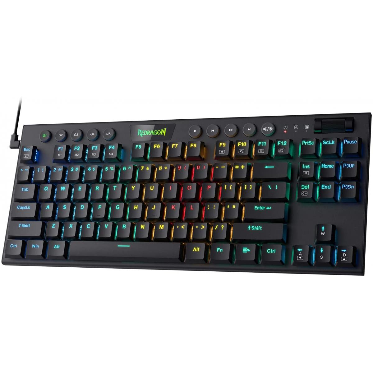 Redragon K622 Horus Tkl Rgb Mechanical Wired W/low Profile Keycaps Dedicated Media Control & Linear Red Switch - Gameonjo