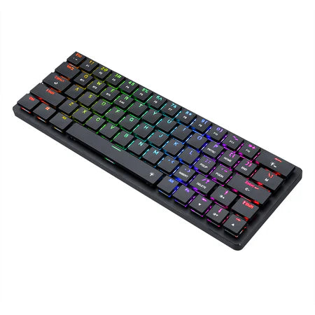 Redragon K624p-kbs 2.4g/bluetooth/wired 63 Key Low-profile Mechanical Keyboard -red Switch Default Title