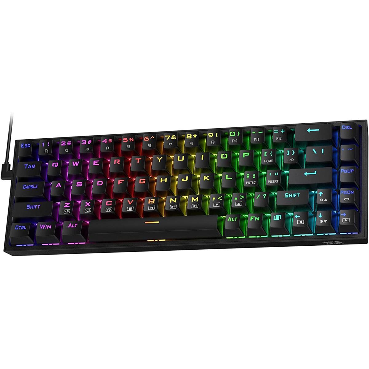 Redragon K631 Castor 65% Wired Rgb 68 Keys Hot-swappable W/100% Hot-swap Socket - Red Linear Switch - Gameonjo