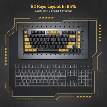 Redragon K649 78% Wired Gasket Rgb Gaming Keyboard - Gold Melt Switch