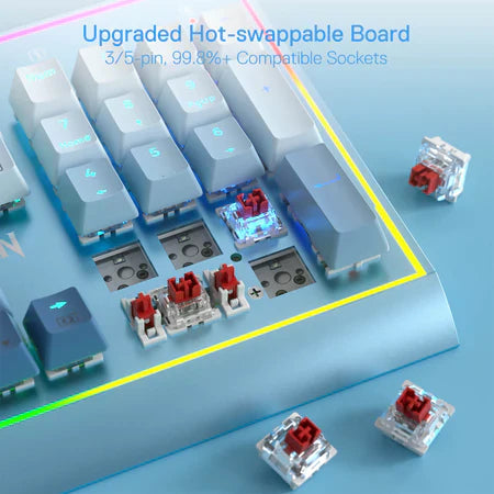 Redragon K654 Rgb Gaming Keyboard, 104 Keys Wired Mechanical Keyboard