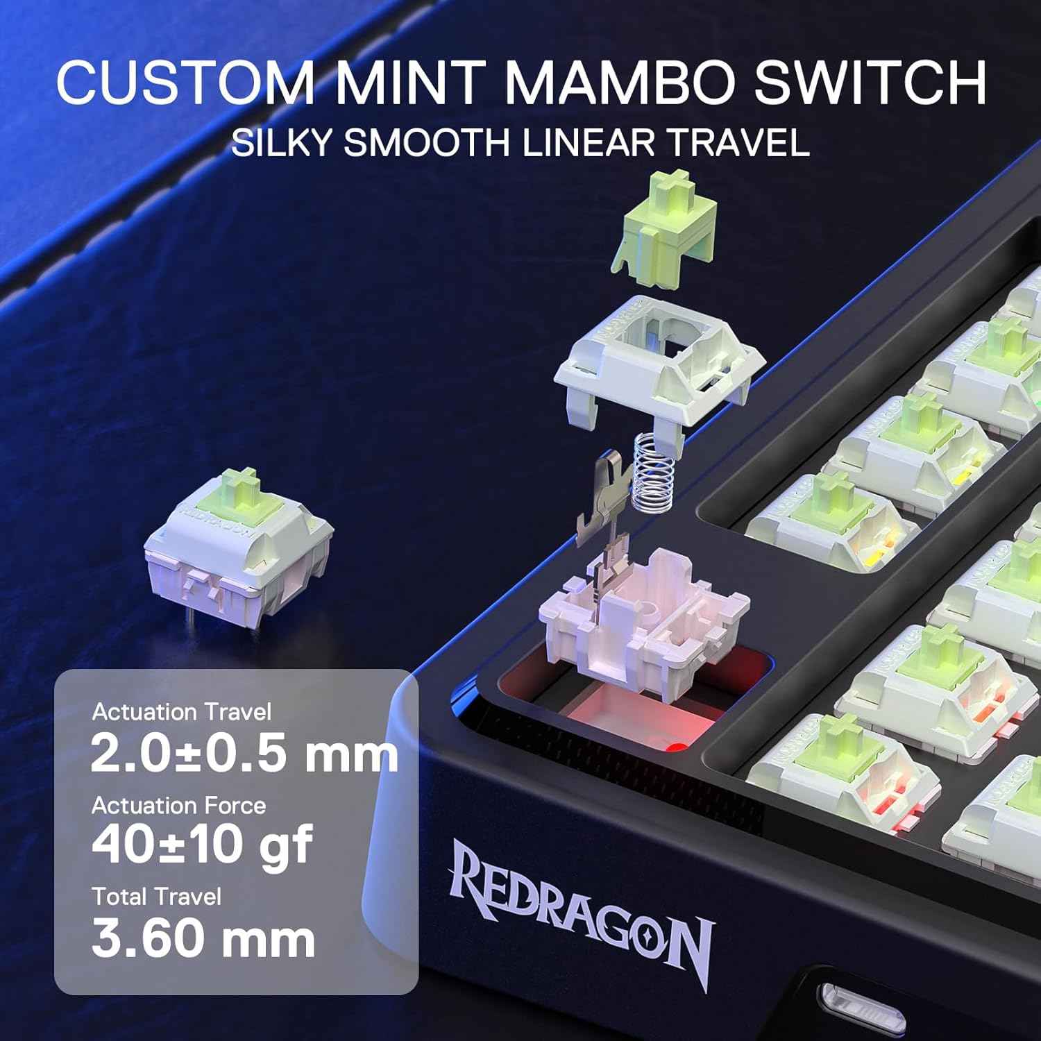 Redragon K673 Gb 75% Wireless Gasket Rgb Gaming Keyboard, 3-modes 81 Keys Pbt