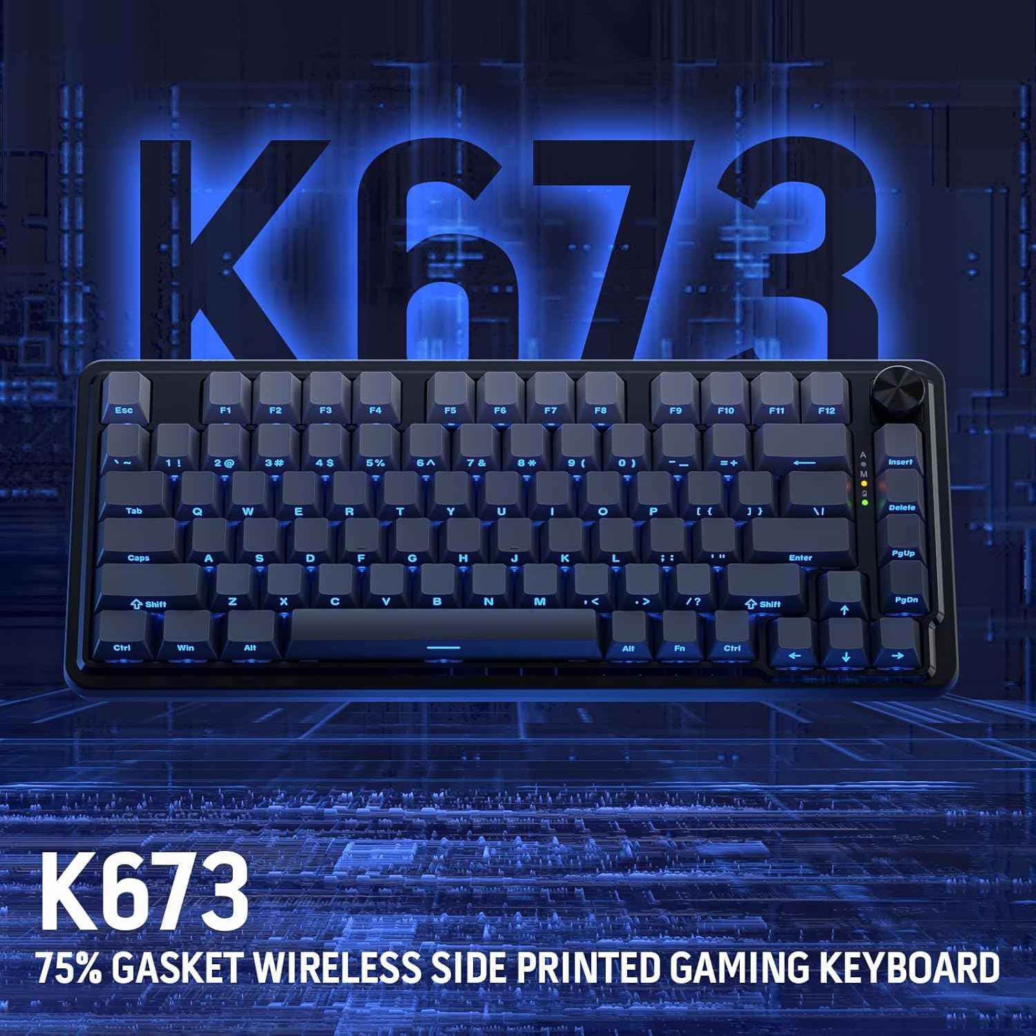 Redragon K673 Gb 75% Wireless Gasket Rgb Gaming Keyboard, 3-modes 81 Keys Pbt