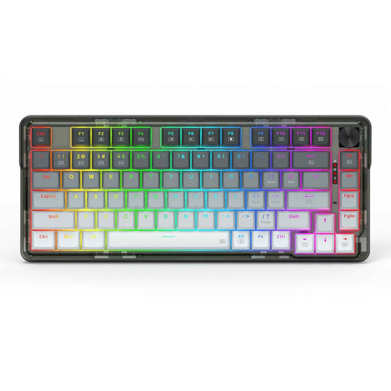 Redragon K673 Gg 75% Wireless Gasket Rgb Gaming Keyboard, 3-modes 81 Keys Pbt
