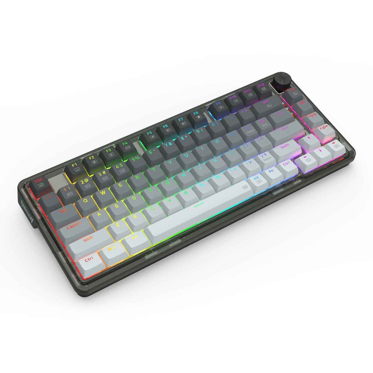 Redragon K673 Gg 75% Wireless Gasket Rgb Gaming Keyboard, 3-modes 81 Keys Pbt