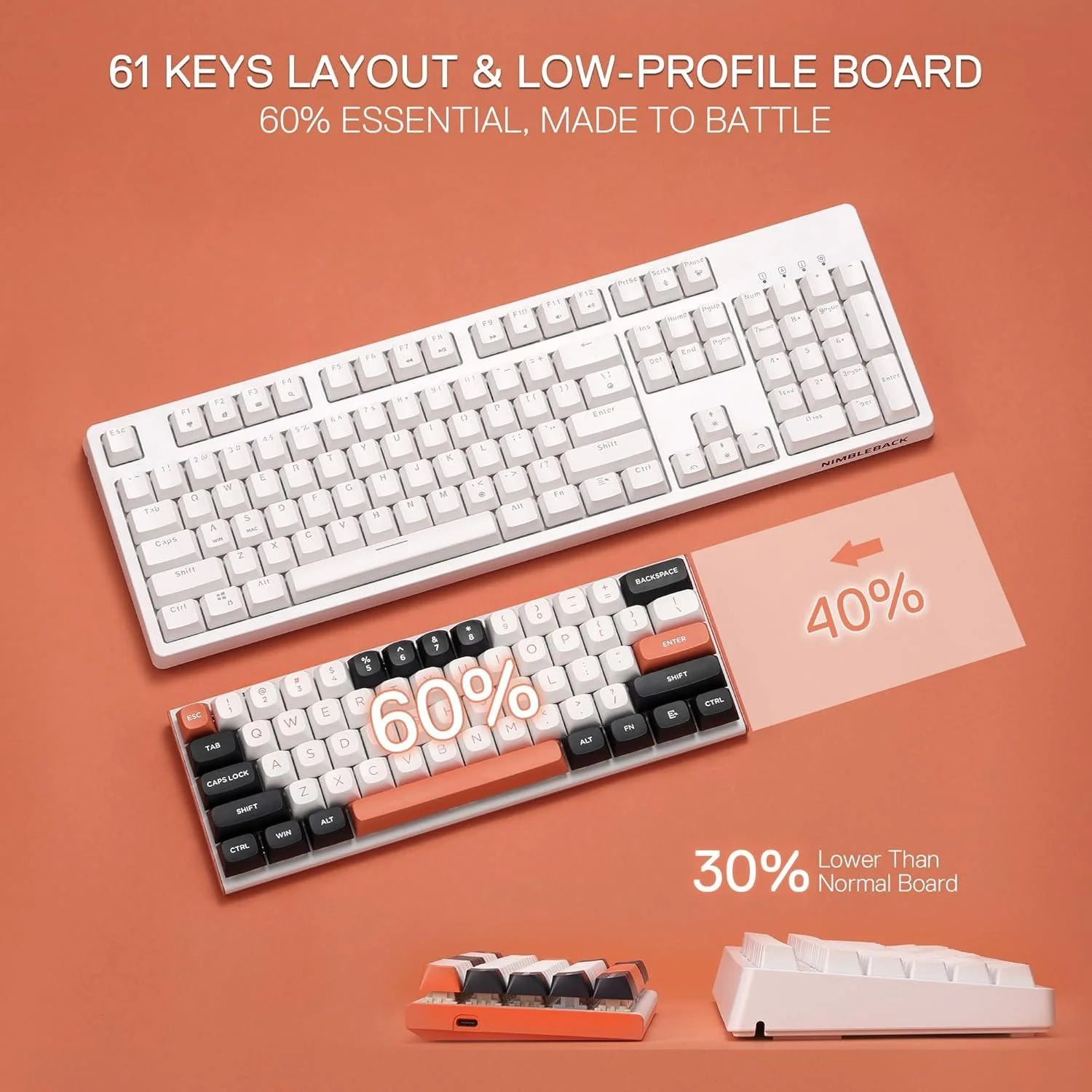 Redragon k683 rapid trigger he gaming keyboard 60% 61 keys wired mechanical keyboard w/hyper-fast actuation polling