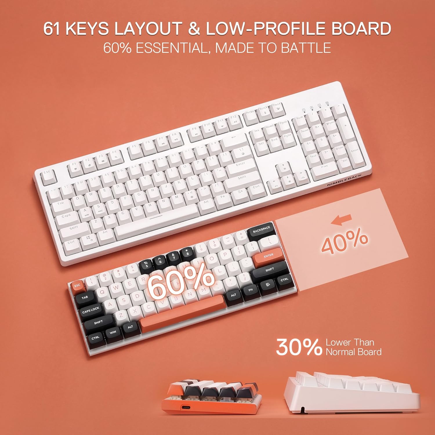 Redragon K683 Rapid Trigger he Gaming Keyboard, 60% 61 Keys Wired Mechanical Keyboard W/hyper-fast Actuation Polling Rate