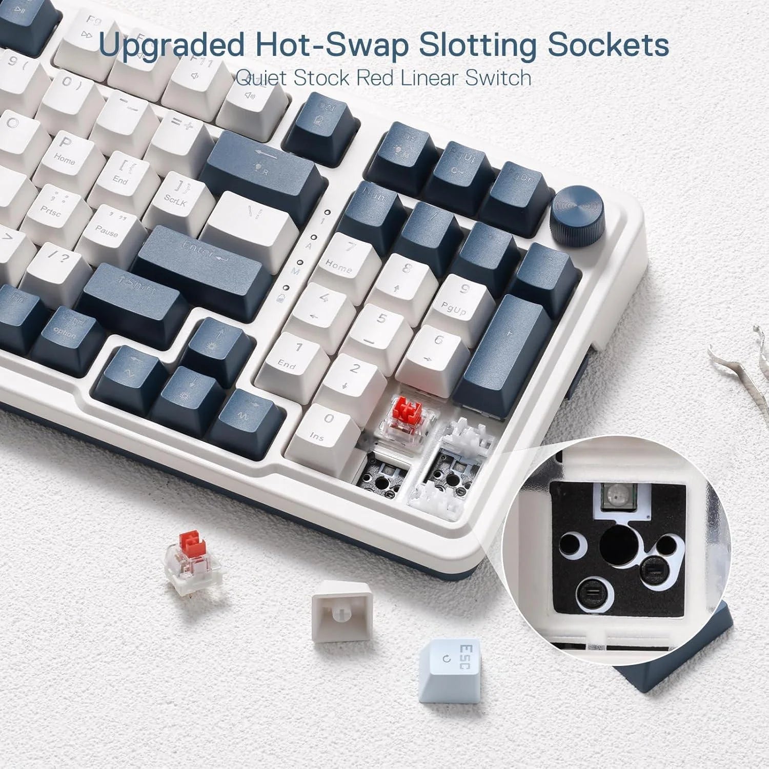 Redragon k686 pro 98 keys wireless gasket rgb gaming keyboard - gradient black - keyboard