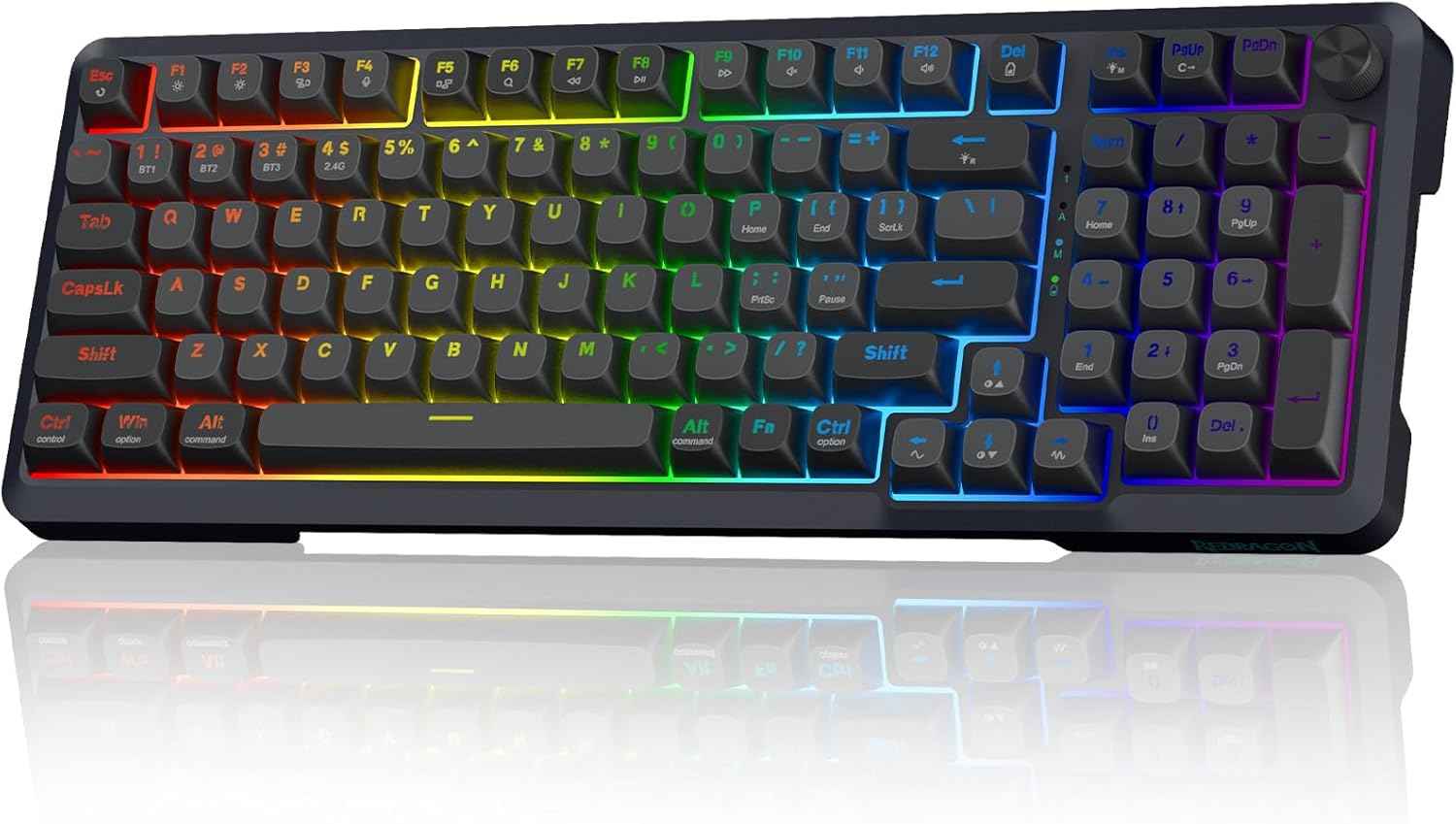 Redragon K688 Wireless Mechanical Keyboard, 3 Mode Gasket Mounted Rgb Gaming