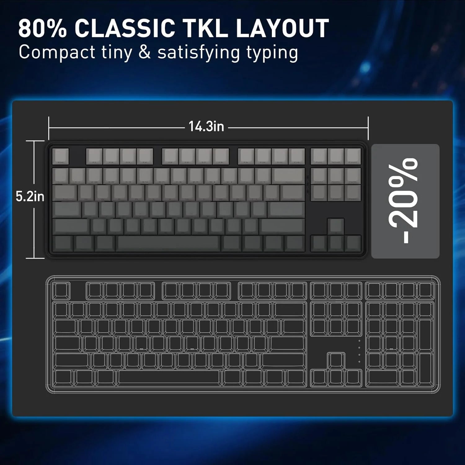 Redragon k707 he rapid trigger gaming keyboard 87 keys tkl wired mechanical keyboard w/hyper-fast actuation hall effect