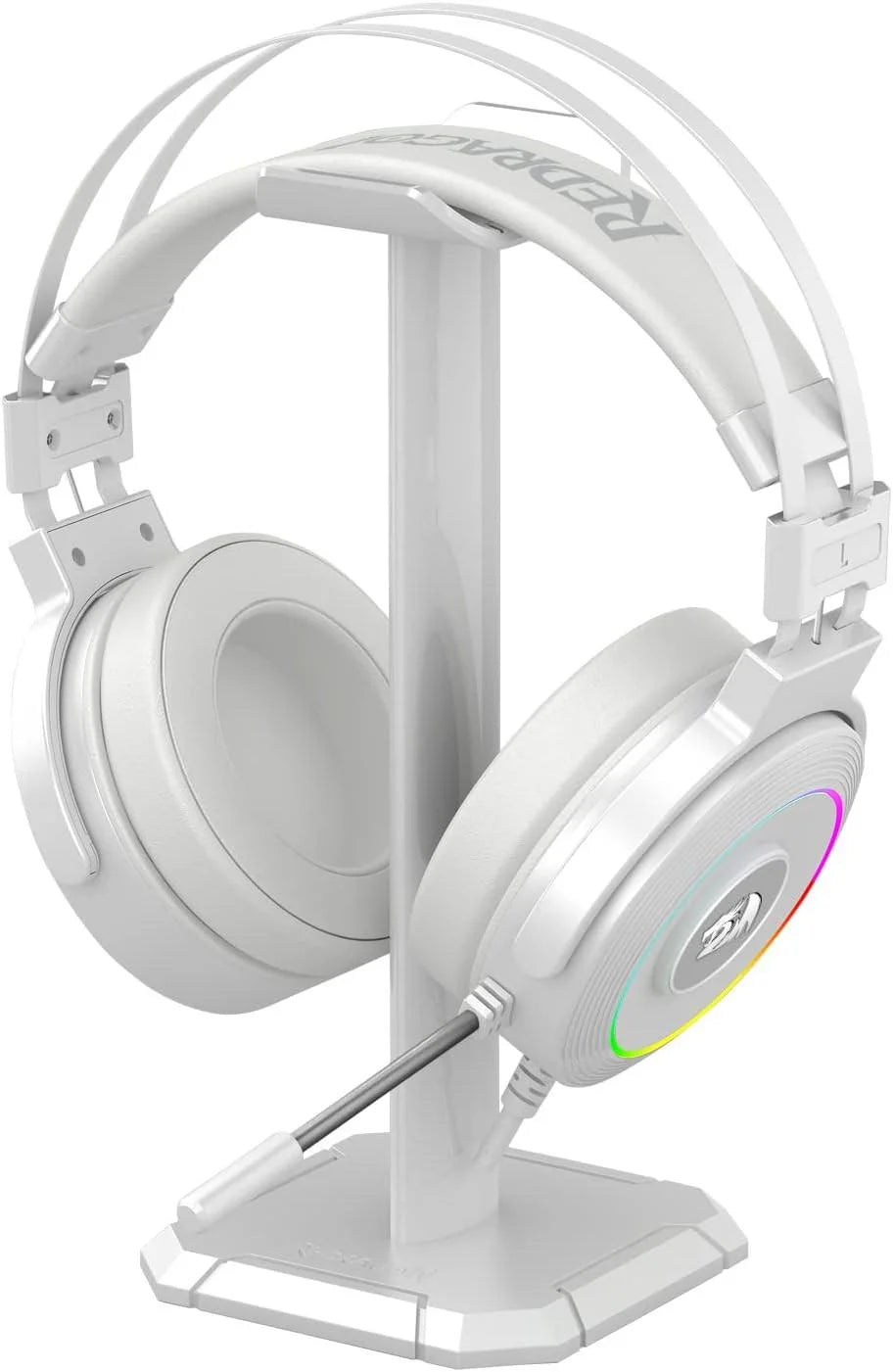 Redragon lamia 2 h320 white usb rgb gaming headset w/stand