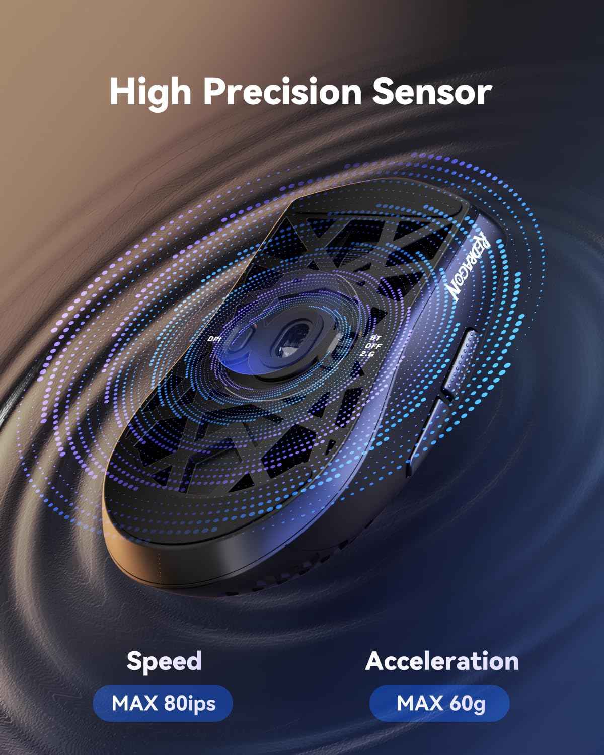 Redragon M725 Honeycomb Shell Gaming Mouse Wireless, Ultra Lightweight 49g,