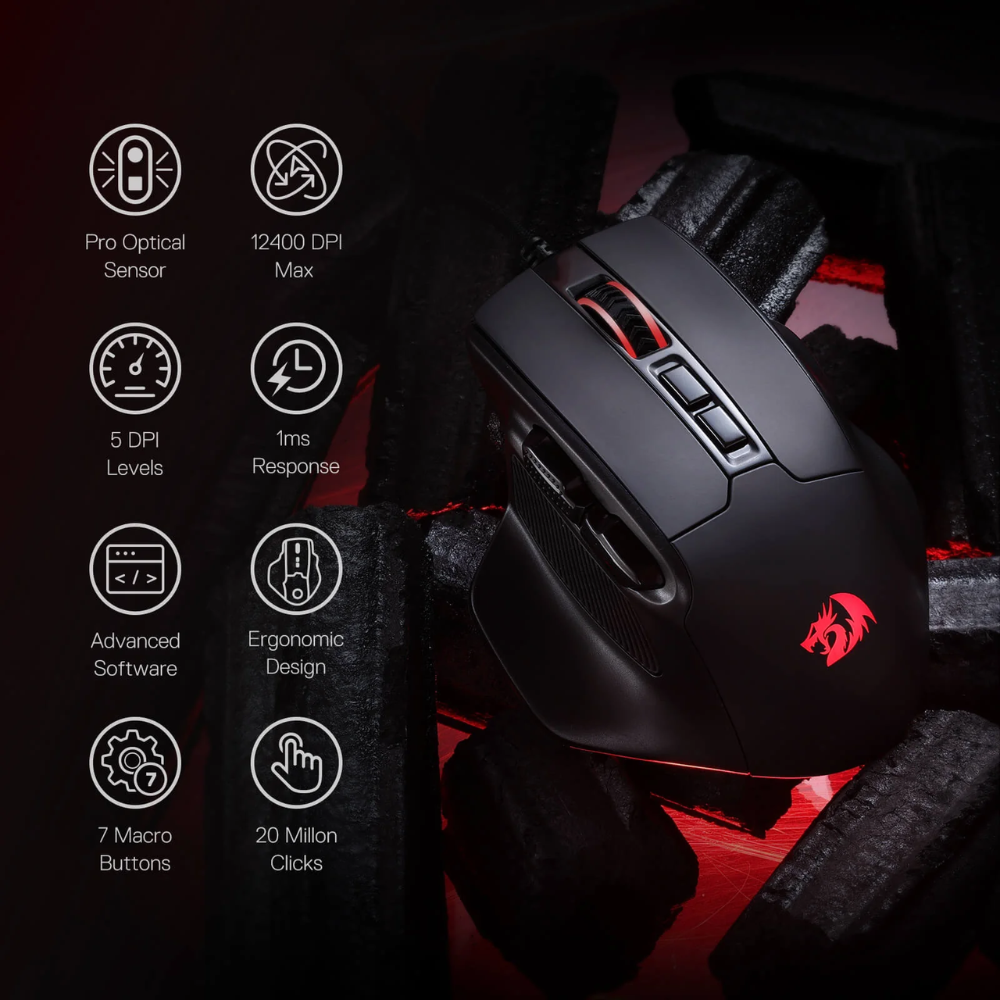 Redragon m806 gaming mouse - unmatched precision and performance for gamers - mouse