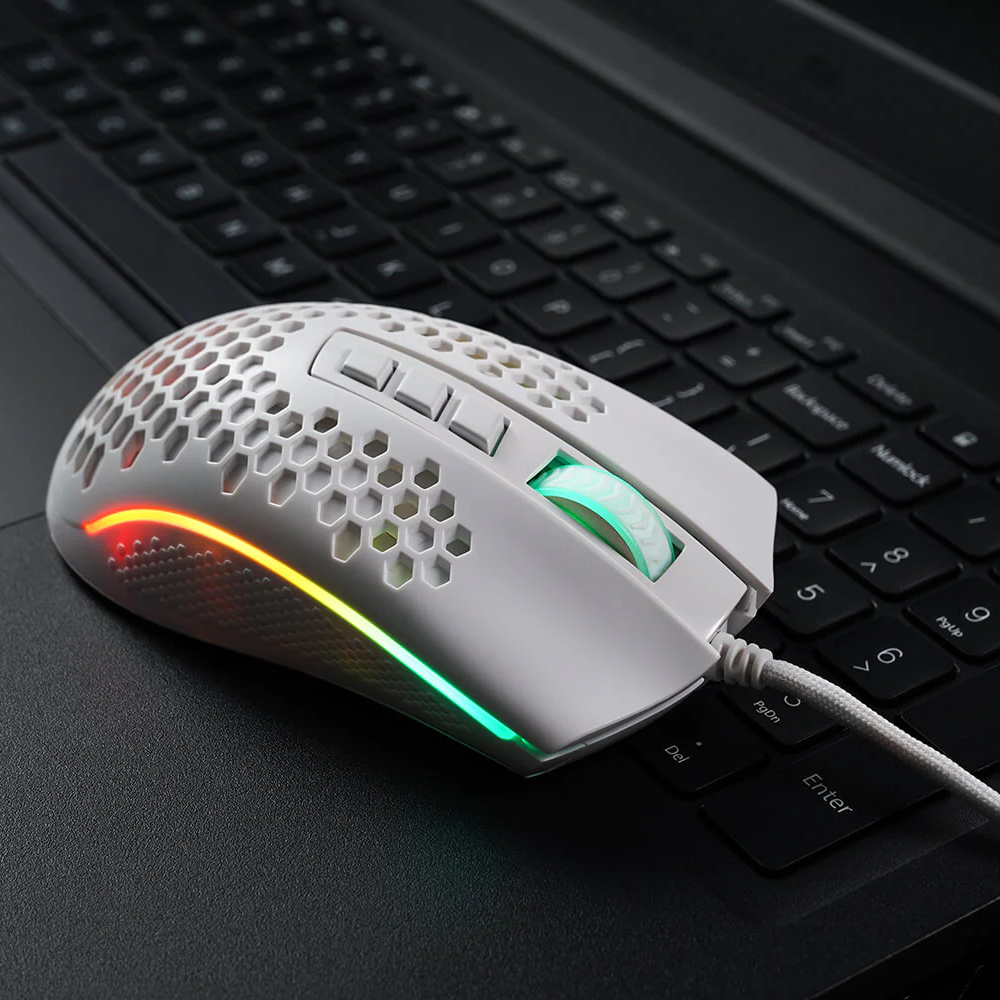 Redragon M808 Storm White Lightweight Rgb Gaming Mouse - Gameonjo