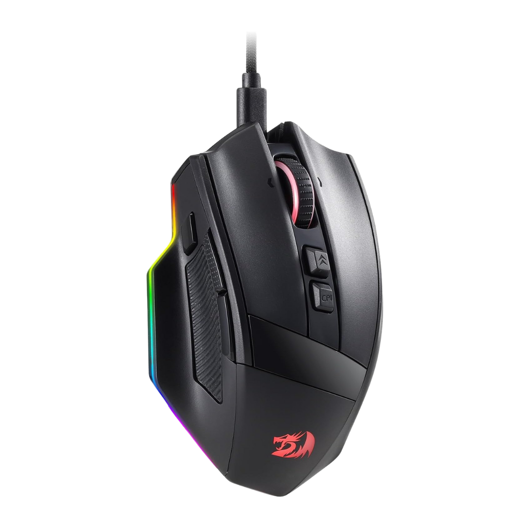 Redragon m813 rgb gaming mouse - ergonomic wired design with 4d dual mode scroll wheel - mouse